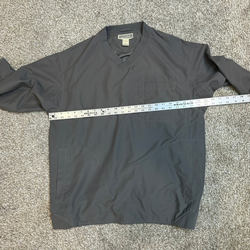 Duluth Trading Co Windbreaker Pullover Men Large Gray V-Neck Pocket Windshirt - Picture 8 of 8